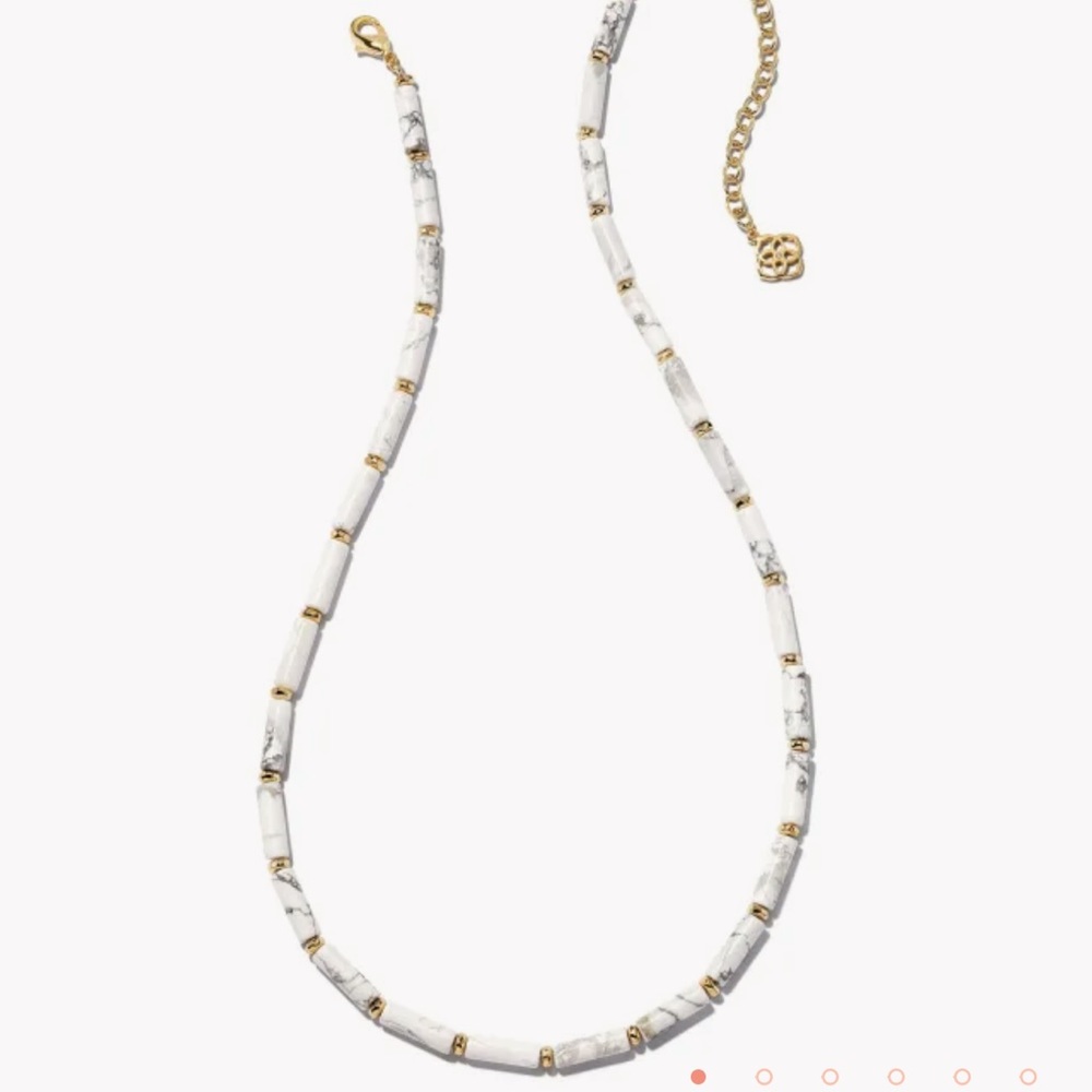 Ember Gold Strand Necklace in White Howlite